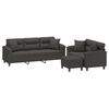 vidaXL Ensemble de canap&eacute;s 3 pcs coussins Gris fonc&eacute; Tissu microfibre