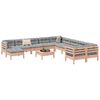 vidaXL Salon de jardin avec coussins 12 pcs bois massif sapin douglas