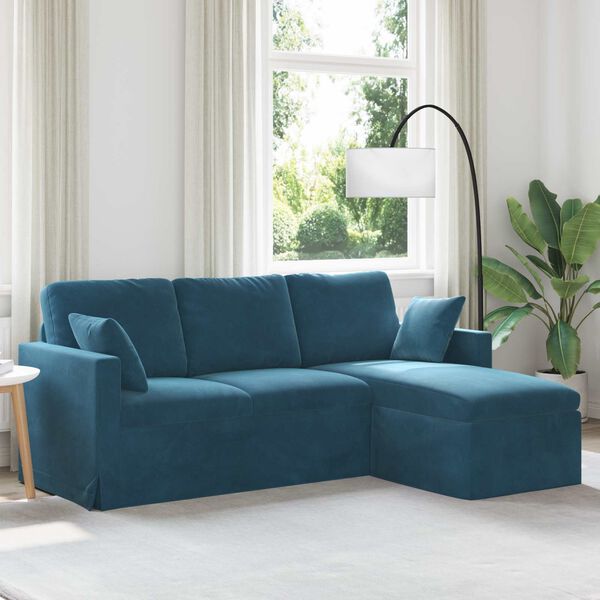 vidaXL Canap&eacute; Bleu 198 x 134 x 80 cm Velours