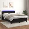vidaXL Sommier &agrave; lattes de lit avec matelas et LED Noir 140x200 cm