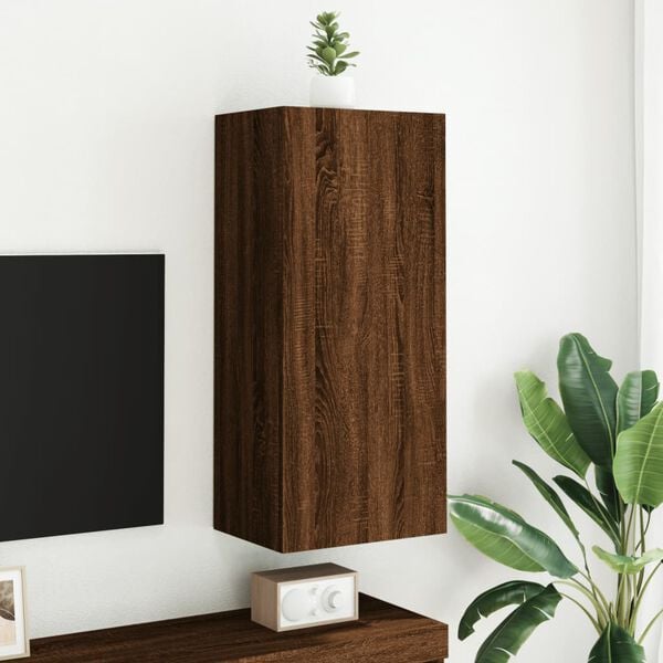 vidaXL Meuble TV mural ch&ecirc;ne marron 40,5x30x90 cm bois d'ing&eacute;nierie