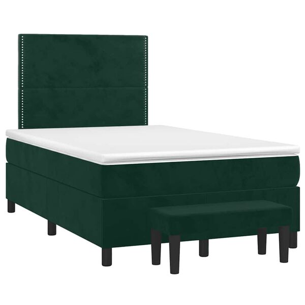 vidaXL Sommier &agrave; lattes de lit avec matelas vert fonc&eacute; 120x190 cm