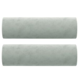 vidaXL Coussins d&eacute;coratifs lot de 2 Gris clair &Oslash;15x50 cm Velours