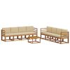 vidaXL Ensemble de canap&eacute;s d'ext&eacute;rieur 9 pc Naturel et Beige