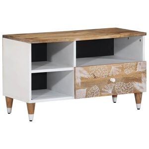 vidaXL Meuble TV 80x33,5x46 cm bois massif de manguier