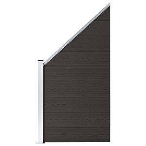 vidaXL Panneau de cl&ocirc;ture WPC 95x(105-180) cm Noir