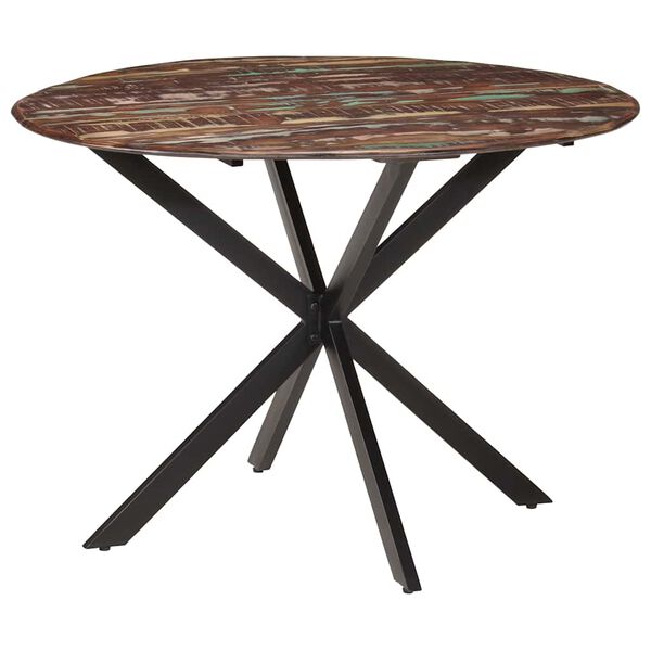 vidaXL Table à dîner Ø110x78 cm Bois de récupération massif et acier