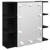 vidaXL Armoire Miroir Ch&ecirc;ne noir 70 x 16,5 x 60 cm Bois d'ing&eacute;nierie
