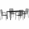 vidaXL Ensemble de salle &agrave; manger pour jardin 5 pc Noir