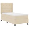 vidaXL Lit &agrave; ressort LED avec t&ecirc;te de lit Cr&egrave;me 90 x 190 cm tissu