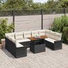vidaXL Ensemble de canap&eacute; de jardin 10 pcs Noir Poly rotin