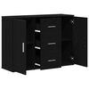 vidaXL Buffet chêne noir 91x29,5x65 cm bois d'ingénierie