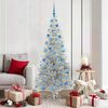 vidaXL Sapin de No&euml;l avec 300 LED avec support Argent 180 cm PET