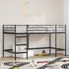 vidaXL Lit mezzanine pour enfants Noir 100 x 201 cm