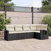 vidaXL Salon de jardin 5 pcs avec coussins noir r&eacute;sine tress&eacute;e