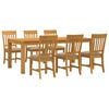 vidaXL Ensemble de salle &agrave; manger 7 pc Beige Bois de ch&ecirc;ne massif