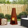 vidaXL Braise Marron 35 x 35 x 100 cm Acier Corten