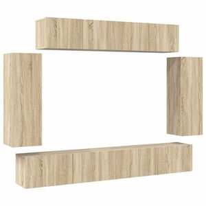 vidaXL Ensemble de meuble TV 6 pcs Ch&ecirc;ne sonoma Bois d'ing&eacute;nierie