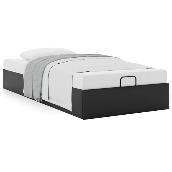 vidaXL Cadre de lit ottoman sans matelas noir 100x200 cm similicuir