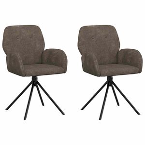 vidaXL Chaises de salle &agrave; manger pivotantes 2 pc Simili daim