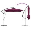 vidaXL Parasol banane à mât déporté Rouge bordeaux 249 x 249 x 250 cm