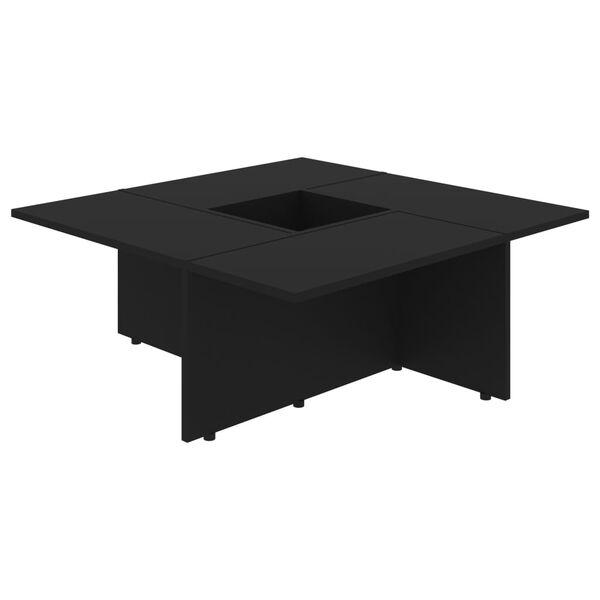 vidaXL Table basse Noir 79,5x79,5x30 cm bois d'ingénierie