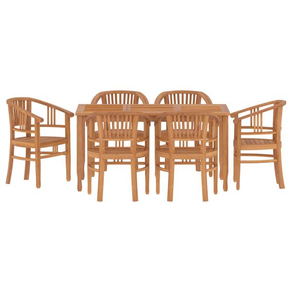 vidaXL Ensemble &agrave; manger de jardin 7 pcs Bois de teck solide