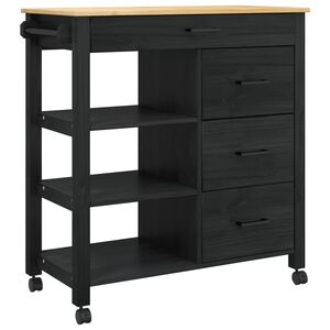 vidaXL Chariot de cuisine Noir 84 x 40 x 88,5 cm