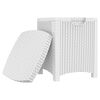 vidaXL Bo&icirc;te de rangement de jardin 39x39x46 cm Rotin PP Blanc