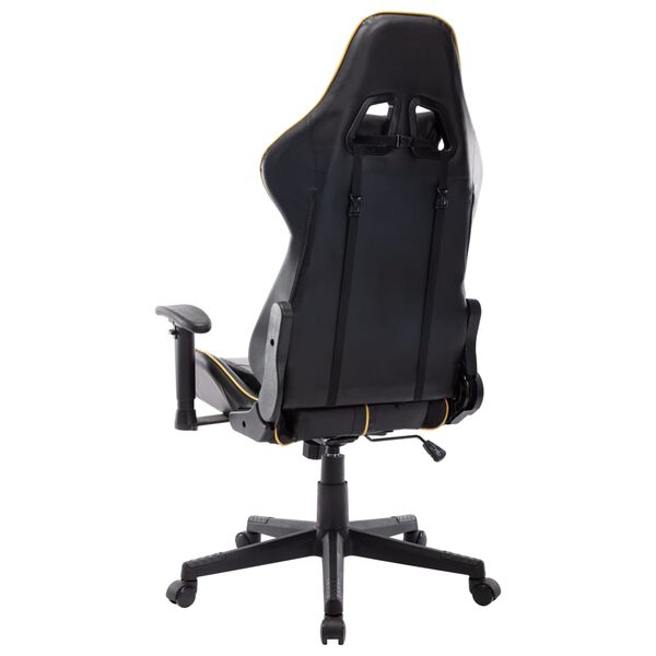 vidaXL Chaise de jeu Noir et dor&eacute; Cuir artificiel