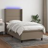 vidaXL Sommier &agrave; lattes de lit matelas LED Taupe 90x190 cm Tissu