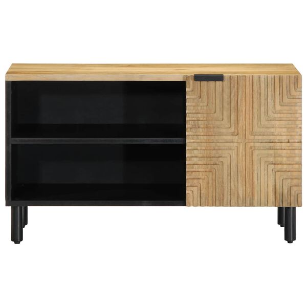vidaXL Meuble TV marron 80x31,5x46 cm bois massif de manguier