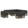 vidaXL Ensemble de canap&eacute; de jardin 14 pc Gris polyrotin