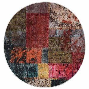 vidaXL Tapis lavable Patchwork &phi;120 cm multicolore