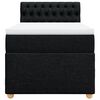 vidaXL Sommier &agrave; lattes de lit avec matelas noir 90x190 cm simple tissu