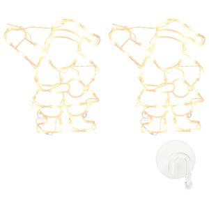 vidaXL Lumi&egrave;res de No&euml;l silhouette du P&egrave;re No&euml;l 2 pcs 35 LED