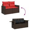 vidaXL Salon de jardin avec coussins 8 pcs marron r&eacute;sine tress&eacute;e acacia