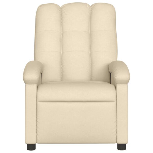 vidaXL Fauteuil inclinable Crème Tissu