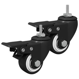 vidaXL Roulettes 2 pcs Noir M6 x 37 mm Fer et nylon