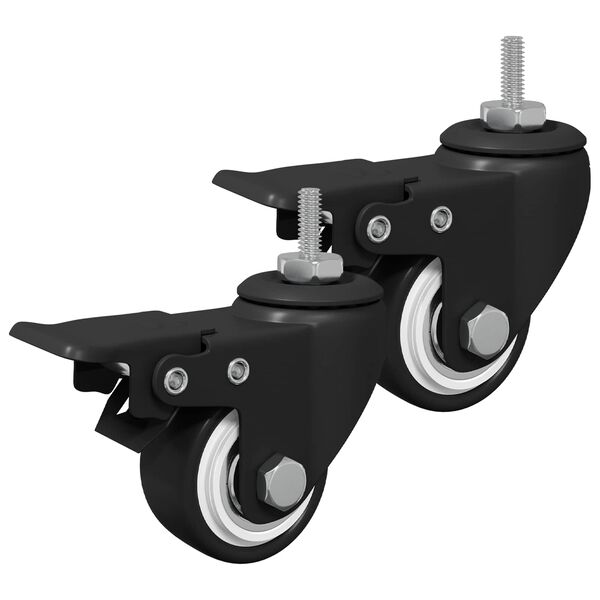 vidaXL Roulettes 2 pcs Noir M6 x 37 mm Fer et nylon