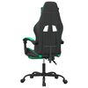 vidaXL Chaise de jeu pivotante et repose-pied Noir et vert Similicuir