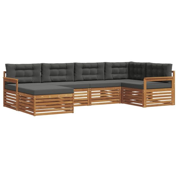 vidaXL Ensemble de canap&eacute;s d'ext&eacute;rieur 6 pcs Naturel et Anthracite