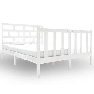 vidaXL Cadre de lit sans matelas blanc bois de pin massif