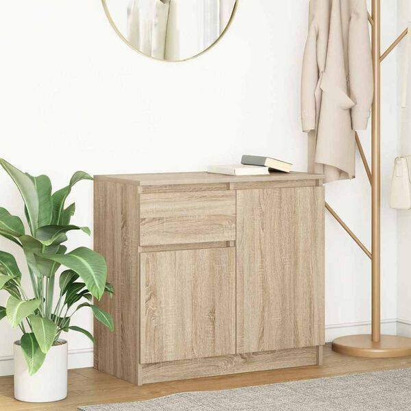 vidaXL Buffet avec tiroir ch&ecirc;ne sonoma 71x35x65 cm bois d'ing&eacute;nierie