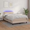 vidaXL Sommier &agrave; lattes de lit avec matelas LED cappuccino 120x190 cm