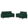 vidaXL Ensemble de canap&eacute;s 2 pcs avec coussins Vert fonc&eacute; Velours
