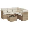 vidaXL Salon de jardin avec coussins 6 pcs beige r&eacute;sine tress&eacute;e