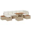 vidaXL Ensemble de canap&eacute; de jardin 8 pc Beige polyrotin