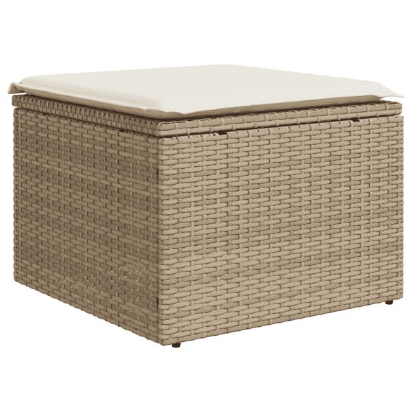 vidaXL Salon de jardin avec coussins 8 pcs beige r&eacute;sine tress&eacute;e