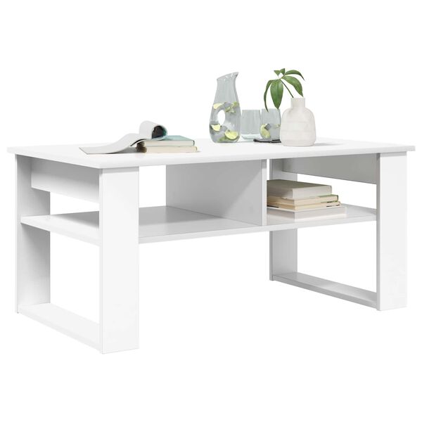 vidaXL Table basse Blanc 96 x 54 x 44 cm Bois d'ing&eacute;nierie